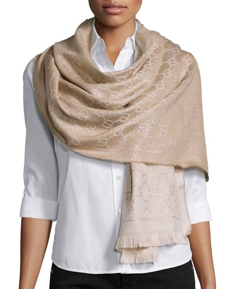 gucci scarf women beige